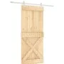 Puerta corredera con herrajes madera maciza de pino 90x210 cm by vidaXL, Doors - Ref: Foro24-3203194, Price: 211,76 €, Discou...