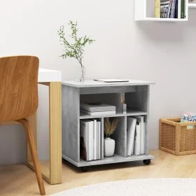 Concrete gray plywood wheeled wardrobe 60x45x60 cm by vidaXL, Lockers and storage cabinets - Ref: Foro24-808480, Price: 42,36...