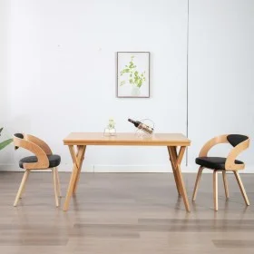 Esszimmerstühle, 2 Stück, aus gebogenem Holz und schwarzem Kunstleder von vidaXL, Essstühle - Ref: Foro24-283105, Preis: 264,...