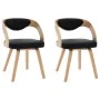 Sillas de comedor 2 uds madera curvada y cuero sintético negro de vidaXL, Sillas de comedor - Ref: Foro24-283105, Precio: 264...