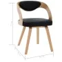 Sillas de comedor 2 uds madera curvada y cuero sintético negro de vidaXL, Sillas de comedor - Ref: Foro24-283105, Precio: 264...