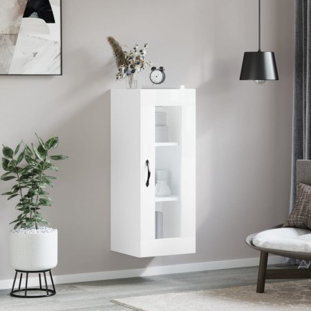 Armario de pared blanco brillante 34,5x34x90 cm de vidaXL, Aparadores - Ref: Foro24-835004, Precio: 57,93 €, Descuento: %