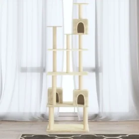 Rascador para gatos con postes de sisal crema 188 cm de vidaXL, Mobiliario para gatos - Ref: Foro24-171488, Precio: 94,43 €, ...