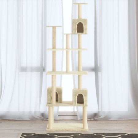 Rascador para gatos con postes de sisal crema 188 cm de vidaXL, Mobiliario para gatos - Ref: Foro24-171488, Precio: 96,15 €, ...