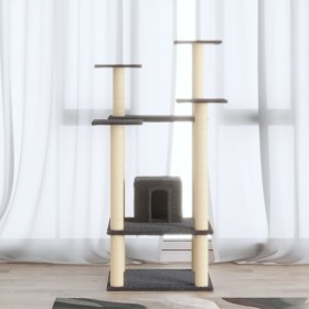 Rascador para gatos con postes de sisal gris oscuro 110 cm de vidaXL, Mobiliario para gatos - Ref: Foro24-171481, Precio: 54,...