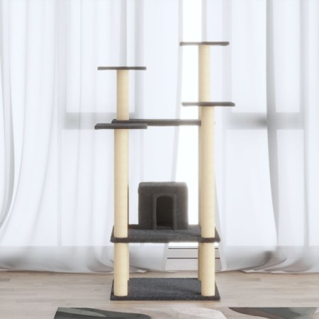 Rascador para gatos con postes de sisal gris oscuro 110 cm de vidaXL, Mobiliario para gatos - Ref: Foro24-171481, Precio: 54,...