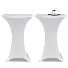 2 Manteles blancos ajustados para mesa de pie - 80 cm diámetro de vidaXL, Fundas - Ref: Foro24-241203, Precio: 28,19 €, Descu...