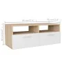 Mueble de TV 2 pzs madera ingeniería roble y blanco 95x35x36 cm de vidaXL, Muebles TV - Ref: Foro24-275112, Precio: 145,19 €,...