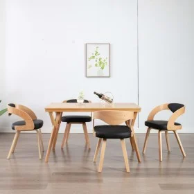 Dining chairs 4 pcs curved wood black synthetic leather by vidaXL, dining chairs - Ref: Foro24-278846, Price: 526,69 €, Disco...