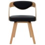 Sillas de comedor 4 uds madera curvada cuero sintético negro de vidaXL, Sillas de comedor - Ref: Foro24-278846, Precio: 516,2...