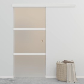 Puerta corredera vidrio ESG y aluminio plateado 90x212 cm de vidaXL, Puertas - Ref: Foro24-288053, Precio: 256,10 €, Descuent...