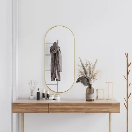 Espejo de pared ovalado dorado 100x45 cm de vidaXL, Espejos - Ref: Foro24-348201, Precio: 59,31 €, Descuento: %