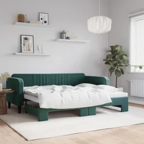 Sofá cama nido terciopelo verde oscuro 90x200 cm de vidaXL, Camas y somieres - Ref: Foro24-3197065, Precio: 247,77 €, Descuen...