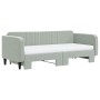 Sofá cama nido con colchón terciopelo gris claro 90x200 cm de vidaXL, Camas y somieres - Ref: Foro24-3197087, Precio: 438,30 ...
