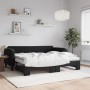 Sofá cama nido con colchón terciopelo negro 90x200 cm de vidaXL, Camas y somieres - Ref: Foro24-3197091, Precio: 441,07 €, De...