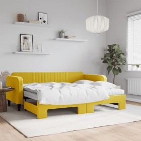 Sofá cama nido con colchón terciopelo amarillo 90x200 cm de vidaXL, Camas y somieres - Ref: Foro24-3197092, Precio: 448,10 €,...