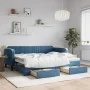 Sofá cama nido con cajones terciopelo azul 90x200 cm de vidaXL, Camas y somieres - Ref: Foro24-3197110, Precio: 289,38 €, Des...
