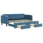 Sofá cama nido con cajones terciopelo azul 90x200 cm de vidaXL, Camas y somieres - Ref: Foro24-3197110, Precio: 289,38 €, Des...