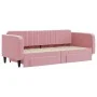 Sofá cama nido con cajones terciopelo rosa 90x200 cm de vidaXL, Camas y somieres - Ref: Foro24-3197114, Precio: 283,36 €, Des...