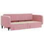 Sofá cama nido con cajones terciopelo rosa 90x200 cm de vidaXL, Camas y somieres - Ref: Foro24-3197114, Precio: 298,58 €, Des...
