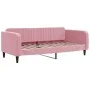 Sofá cama nido con cajones terciopelo rosa 90x200 cm de vidaXL, Camas y somieres - Ref: Foro24-3197114, Precio: 283,36 €, Des...