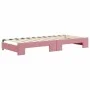Sofá cama nido con cajones terciopelo rosa 90x200 cm de vidaXL, Camas y somieres - Ref: Foro24-3197114, Precio: 283,36 €, Des...