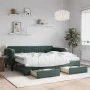 Sofá cama nido con cajones terciopelo verde oscuro 90x200 cm de vidaXL, Camas y somieres - Ref: Foro24-3197137, Precio: 476,9...