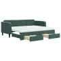 Sofá cama nido con cajones terciopelo verde oscuro 90x200 cm de vidaXL, Camas y somieres - Ref: Foro24-3197137, Precio: 476,9...