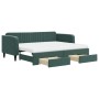 Sofá cama nido con cajones terciopelo verde oscuro 90x200 cm de vidaXL, Camas y somieres - Ref: Foro24-3197137, Precio: 475,8...