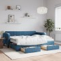 Sofá cama nido con cajones terciopelo azul 90x200 cm de vidaXL, Camas y somieres - Ref: Foro24-3197134, Precio: 476,55 €, Des...