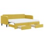 Sofá cama nido con cajones terciopelo amarillo 90x200 cm de vidaXL, Camas y somieres - Ref: Foro24-3197140, Precio: 483,41 €,...