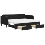 Sofá cama nido con cajones terciopelo negro 90x200 cm de vidaXL, Camas y somieres - Ref: Foro24-3197139, Precio: 477,56 €, De...