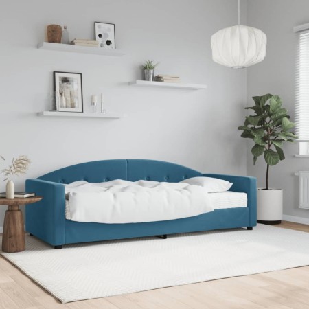 Sofá cama con colchón terciopelo azul 80x200 cm de vidaXL, Camas y somieres - Ref: Foro24-3197269, Precio: 329,91 €, Descuent...