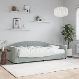 Sofá cama con colchón terciopelo gris claro 90x200 cm de vidaXL, Camas y somieres - Ref: Foro24-3197277, Precio: 300,06 €, De...