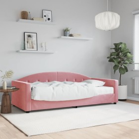 Sofá cama con colchón terciopelo rosa 90x200 cm de vidaXL, Camas y somieres - Ref: Foro24-3197280, Precio: 313,21 €, Descuent...