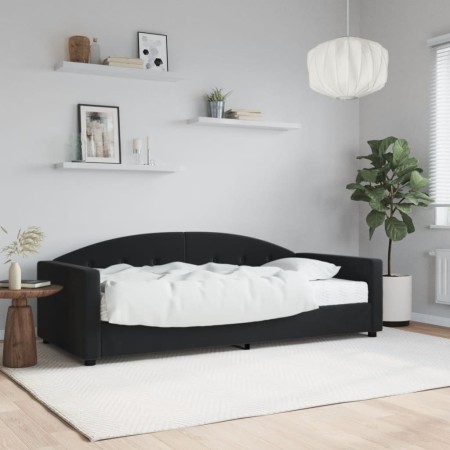 Sofá cama con colchón terciopelo negro 90x200 cm de vidaXL, Camas y somieres - Ref: Foro24-3197281, Precio: 299,11 €, Descuen...