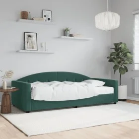 Sofá cama con colchón terciopelo verde oscuro 90x200 cm de vidaXL, Camas y somieres - Ref: Foro24-3197279, Precio: 333,55 €, ...