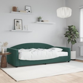 Sofá cama con colchón terciopelo verde oscuro 90x200 cm de vidaXL, Camas y somieres - Ref: Foro24-3197279, Precio: 312,63 €, ...