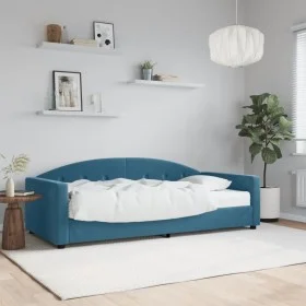 Sofá cama con colchón terciopelo azul 90x200 cm de vidaXL, Camas y somieres - Ref: Foro24-3197276, Precio: 333,23 €, Descuent...