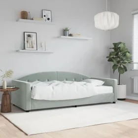 Sofá cama con colchón terciopelo gris claro 90x190 cm de vidaXL, Camas y somieres - Ref: Foro24-3197290, Precio: 303,61 €, De...