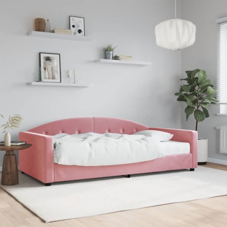 Sofá cama con colchón terciopelo rosa 100x200 cm de vidaXL, Camas y somieres - Ref: Foro24-3197287, Precio: 342,12 €, Descuen...