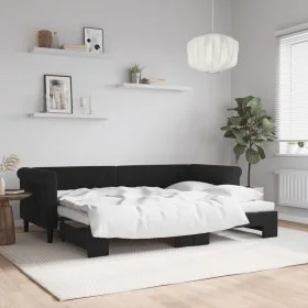 Sofá cama nido terciopelo negro 80x200 cm de vidaXL, Camas y somieres - Ref: Foro24-3197768, Precio: 247,38 €, Descuento: %