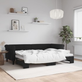 Sofá cama nido terciopelo negro 80x200 cm de vidaXL, Camas y somieres - Ref: Foro24-3197768, Precio: 251,09 €, Descuento: %
