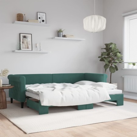 Sofá cama nido terciopelo verde oscuro 80x200 cm de vidaXL, Camas y somieres - Ref: Foro24-3197766, Precio: 251,24 €, Descuen...