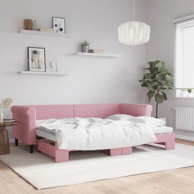 Sofá cama nido terciopelo rosa 80x200 cm de vidaXL, Camas y somieres - Ref: Foro24-3197767, Precio: 253,65 €, Descuento: %