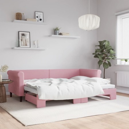 Sofá cama nido terciopelo rosa 80x200 cm de vidaXL, Camas y somieres - Ref: Foro24-3197767, Precio: 253,65 €, Descuento: %