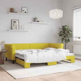Sofá cama nido terciopelo amarillo 90x200 cm de vidaXL, Camas y somieres - Ref: Foro24-3197776, Precio: 253,28 €, Descuento: %