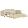Sofá cama nido con cajones tela color crema 90x200 cm de vidaXL, Camas y somieres - Ref: Foro24-3197228, Precio: 291,10 €, De...