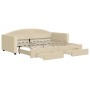 Sofá cama nido con cajones tela color crema 90x200 cm de vidaXL, Camas y somieres - Ref: Foro24-3197228, Precio: 290,58 €, De...
