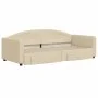 Sofá cama nido con cajones tela color crema 90x200 cm de vidaXL, Camas y somieres - Ref: Foro24-3197228, Precio: 291,10 €, De...
